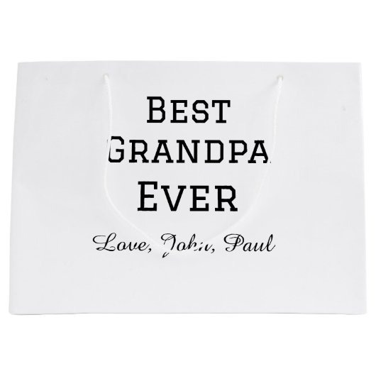 Bets Opa je Großvater gibt einfachen Namen Große Geschenktüte (Vorderseite)