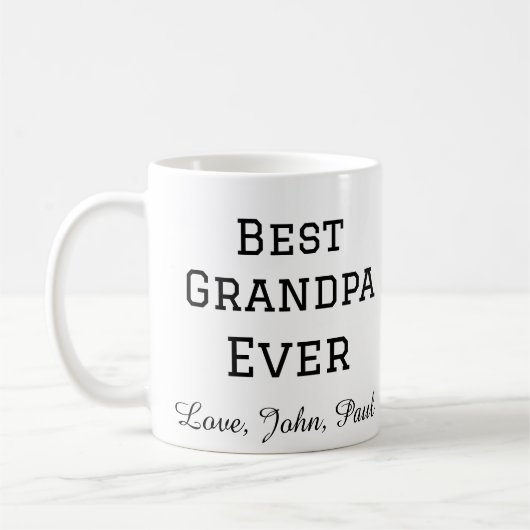 Bets Opa je Großvater gibt einfachen Namen Kaffeetasse (Links)