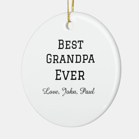 Bets Opa je Großvater gibt einfachen Namen Keramik Ornament (Links)