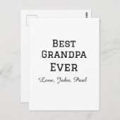 Bets Opa je Großvater gibt einfachen Namen Postkarte (Vorne/Hinten)