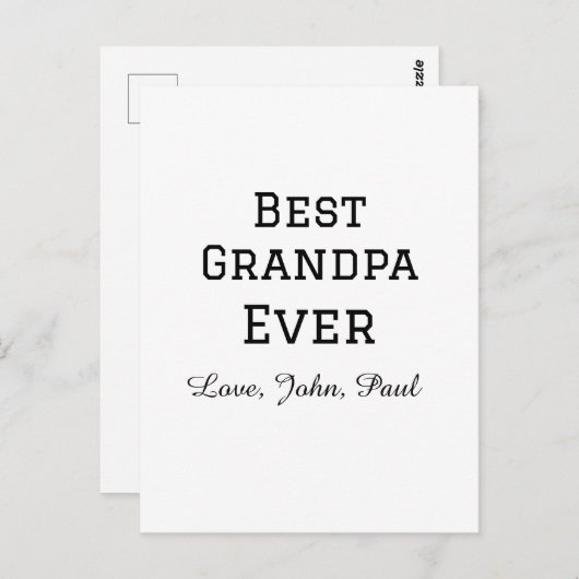 Bets Opa je Großvater gibt einfachen Namen Postkarte (Vorne/Hinten)