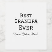 Bets Opa je Großvater gibt einfachen Namen Weinetikett (Einzelnes Label)