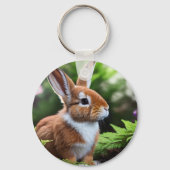 Betsy, das braune und weiße Bunny, der Keyring Schlüsselanhänger (Vorderseite)