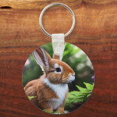 Betsy, das braune und weiße Bunny, der Keyring Schlüsselanhänger (Vorderseite)