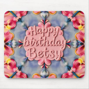 BETSY ~ Floral Geburtstag Gruß ~ Mousepad
