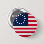 Betsy Ross 13 Stars American Flag Button (Vorne & Hinten)