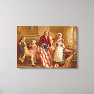 Betsy Ross, 1777 (American History) (USA Patriot) Leinwanddruck