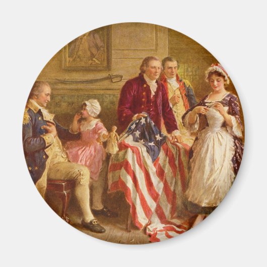 Betsy Ross 1777 von Jean Leon Gerome Ferris Magnet (Vorne)