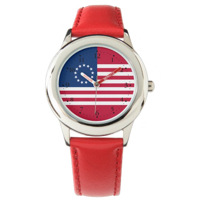 Betsy Ross American Flag Armbanduhr (Vorderseite)