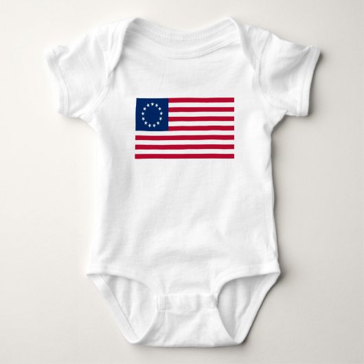 Betsy Ross American Flag Baby Strampler (Vorderseite)