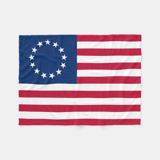 Betsy Ross American Flag Fleecedecke (Vorderseite (Horizontal))