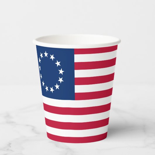 Betsy Ross American Flag Pappbecher (Vorderseite)