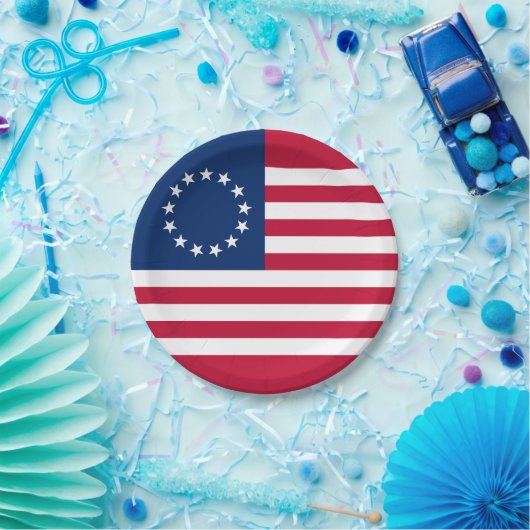Betsy Ross American Flag Pappteller (Party)