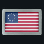 Betsy Ross American Flag Rechteckige Gürtelschnalle<br><div class="desc">Betsy Ross 13 Sterne amerikanische Flagge,  rot,  weiß und blau Design.</div>