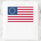 Betsy Ross American Flag Rechteckiger Aufkleber (Tasche)