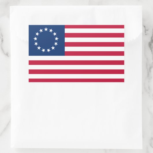 Betsy Ross American Flag Rechteckiger Aufkleber (Tasche)