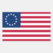 Betsy Ross American Flag Rechteckiger Aufkleber (Vorderseite)