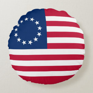 Betsy Ross American Flag Rundes Kissen