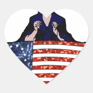 Betsy-ross-amerikanische Flagge Herz-Aufkleber