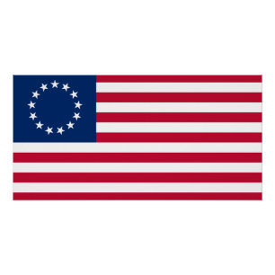 Betsy Ross Amerikanische Flagge Poster