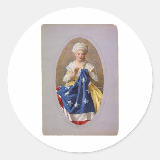 Betsy Ross, c1908, G. Liebscher Runder Aufkleber (Vorderseite)