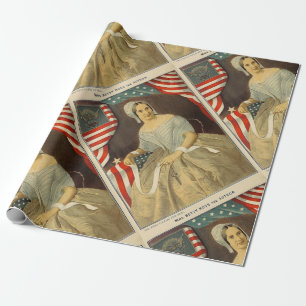 Betsy Ross Erste amerikanische Flagge Vintage-Port Geschenkpapier