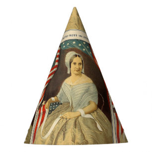 Betsy Ross First American Flag Vintag Portrait USA Partyhütchen