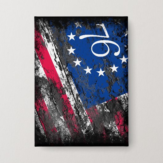 Betsy Ross Flag 1776 Patriotic 4. Juli Button (Vorderseite)