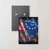 Betsy Ross Flag 1776 Patriotic 4. Juli Button (Vorderseite/Rückseite)