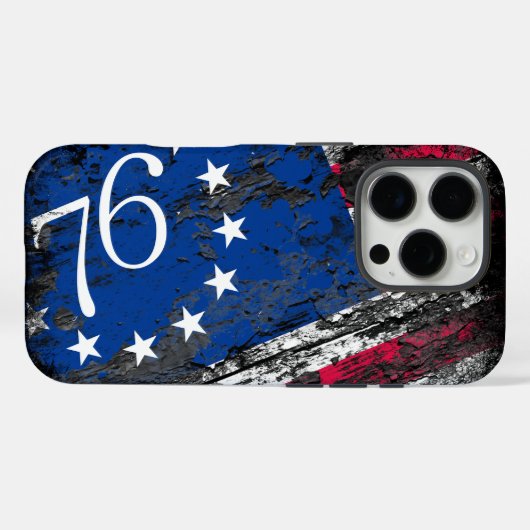 Betsy Ross Flag 1776 Patriotic 4. Juli Case-Mate iPhone Hülle (Rückseite (Horizontal))