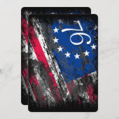 Betsy Ross Flag 1776 Patriotic 4. Juli Einladung (Vorne/Hinten)