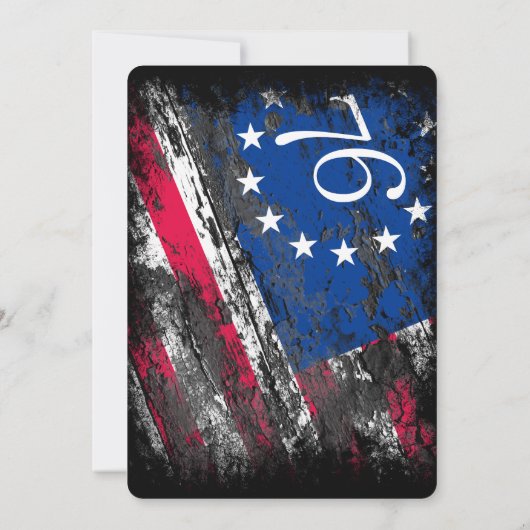 Betsy Ross Flag 1776 Patriotic 4. Juli Einladung (Rückseite)