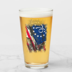 Betsy Ross Flag 1776 Patriotic 4. Juli Glas