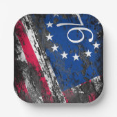 Betsy Ross Flag 1776 Patriotic 4. Juli Pappteller (Vorderseite)