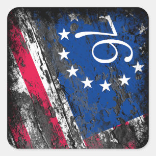 Betsy Ross Flag 1776 Patriotic 4. Juli Quadratischer Aufkleber