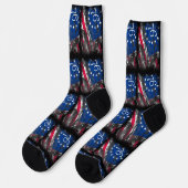 Betsy Ross Flag 1776 Patriotic 4. Juli Socken (Linkes Detail)