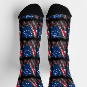 Betsy Ross Flag 1776 Patriotic 4. Juli Socken (Oben)