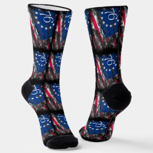 Betsy Ross Flag 1776 Patriotic 4. Juli Socken