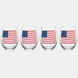 Betsy Ross Flag Design Trinkbehälter Set Weinglas Ohne Stiel