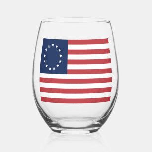Betsy Ross Flag Design Weinglas Ohne Stiel