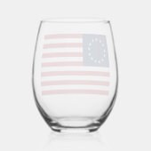 Betsy Ross Flag Design Weinglas Ohne Stiel (Rückseite)