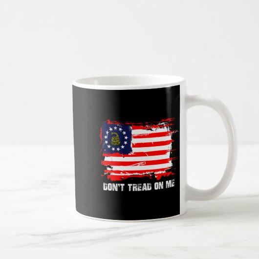 Betsy Ross Flag Don't Tread Patriot On Me Kaffeetasse (Rechts)