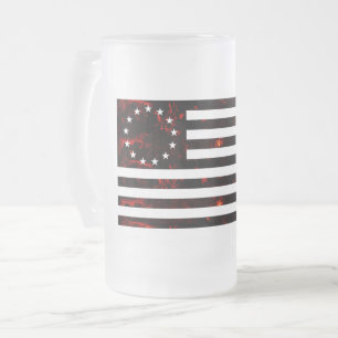 Betsy Ross Flag, Feurige Linienkunst Mattglas Bierglas