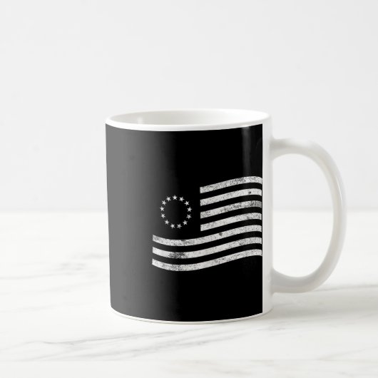 Betsy Ross Flag Minimal - American History Patriot Kaffeetasse (Rechts)
