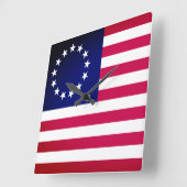 Betsy Ross Flag Quadratische Wanduhr (Winkel)