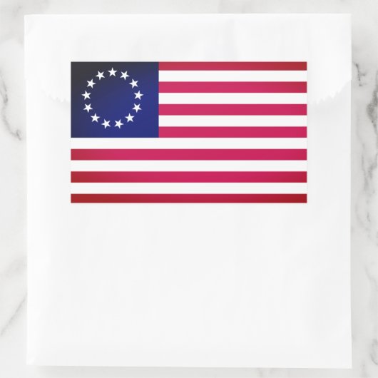 Betsy Ross Flag Rechteckiger Aufkleber (Tasche)