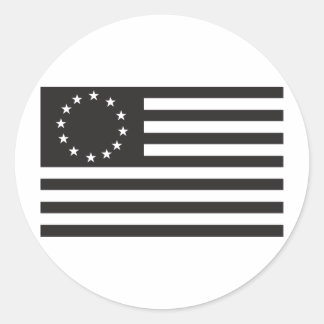 Betsy Ross Flag - Schwarz Runder Aufkleber