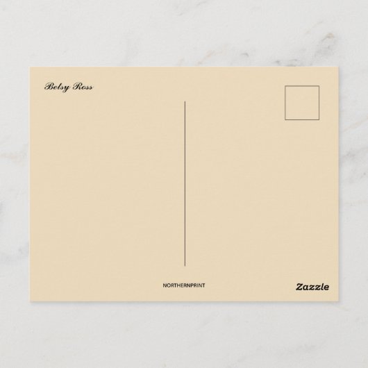 Betsy Ross Flag und Siegel Postkarte (Rückseite)