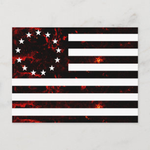Betsy Ross Flagge, feurige Linienkunst Postkarte