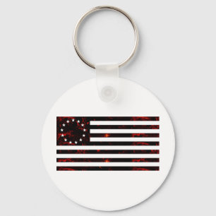Betsy Ross Flagge, feurige Linienkunst Schlüsselanhänger